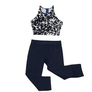 Hollister Crop Tank Top Monochrome Racer Back Fitted Print Full Zip Scoop Neck